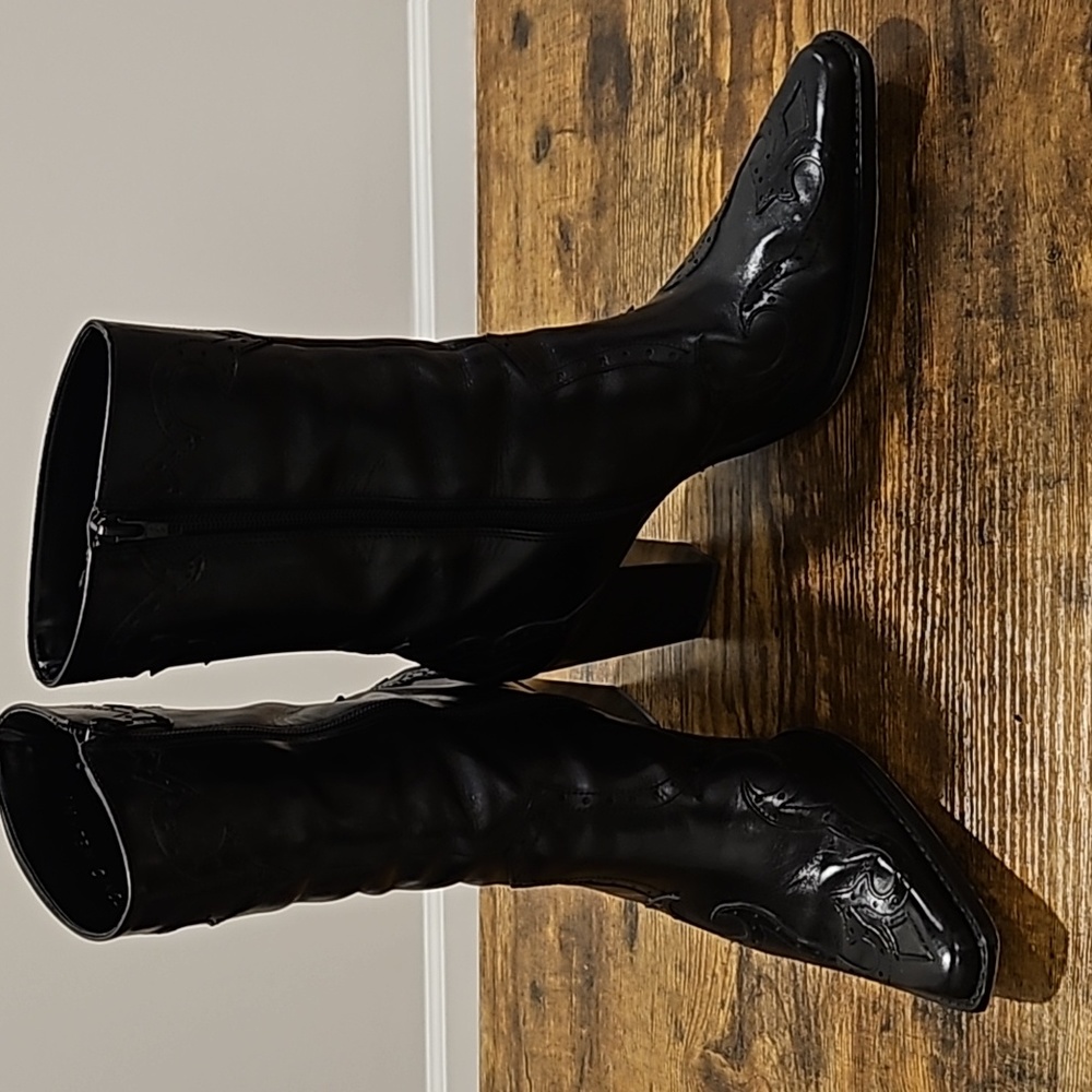 Antonio Melani Black Leather Boots